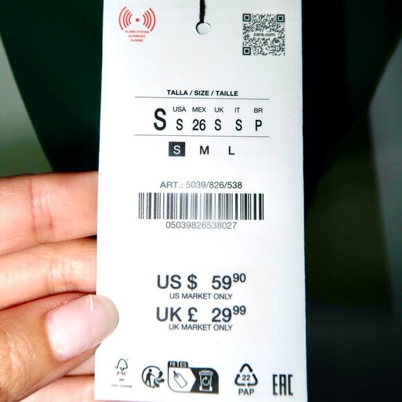 ZARA RUCHED HALTER MAXI DRESS SMALL Duck Green 5039/826/538 - Picture 6 of 6